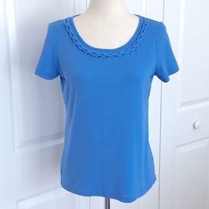 Pima cotton t-shirt with front neck trim